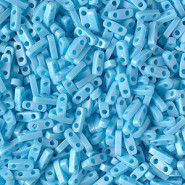 Miyuki quarter tila 5x1.2mm beads - Opaque turquoise blue matted ab QTL-413FR